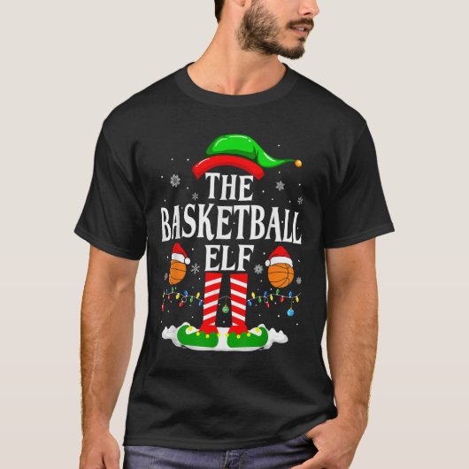 T-shirt The Basketball Elf Bball Xmas Basketball Christmas (Devant)