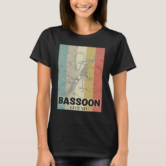 T-shirt The Bassoon Legend is in the House Retro Bassoon A (Devant)