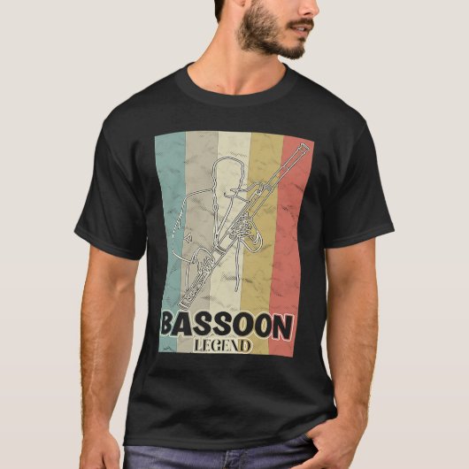 T-shirt The Bassoon Legend is in the House Retro Bassoon A (Devant)