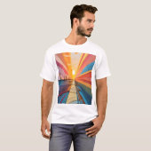 T-shirt The beauty of the sunset on canvas (Devant entier)