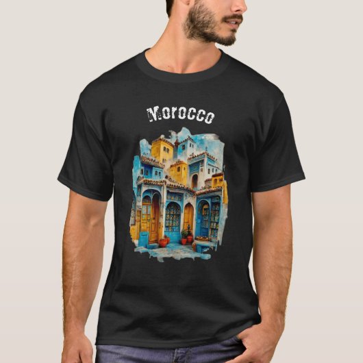 T-shirt The Blue Tapestry : Chefchaouen's Classic Elegance (Devant)