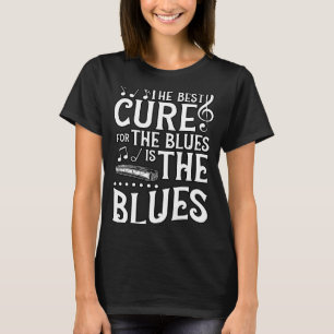T-shirt The Blues Music Player Aesthetic Mouth Organ Harmo
