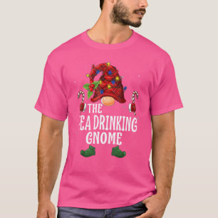 T-shirt Thé Boire Gnome Buffalo Plaid Correspondant Famill