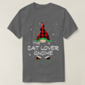 T-shirt The Cat Lover Gnome Buffalo Plaid Matching Family  (Design devant)