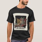 T-shirt The Chiller Skeleton Relaxing with Beer and Cigare (Devant)
