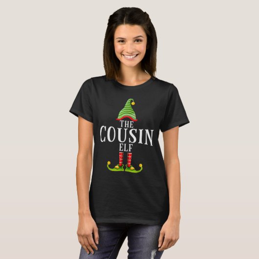 T-shirt The Cousin Elf Funny Matching Pajama Xmas (Devant entier)