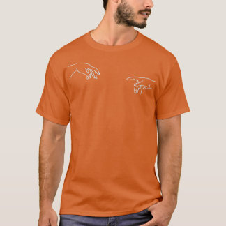 T-shirt The Creation of Adam Minimalist Design White