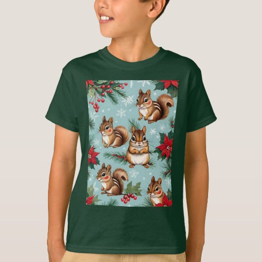 T-shirt The Cutest Christmas Chipmunks (Devant)