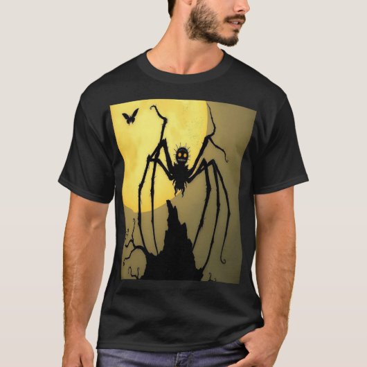 T-shirt The Dark Spider Under the Full Moon (Devant)