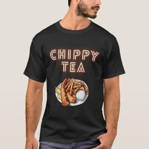 T-shirt Thé de chippé ou poisson et chips Design T Chemise