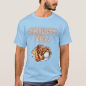 T-shirt Thé de chippé ou poisson et chips Design T Chemise (Devant)