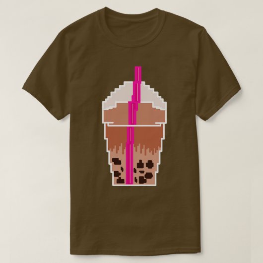 T-shirt Thé de lait Boba Pixelé (Design devant)