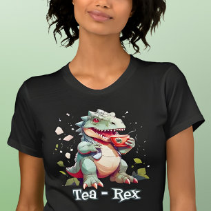 T-shirt Thé - Dinosaure Rex Boire Thé