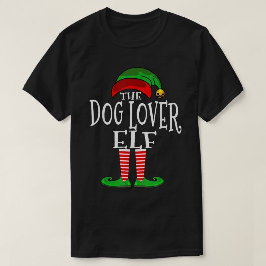 T-shirt The Dog Lover Elf Christmas Design (Design devant)