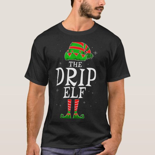 T-shirt The Drip Elf Group Matching Family Christmas Swag (Devant)