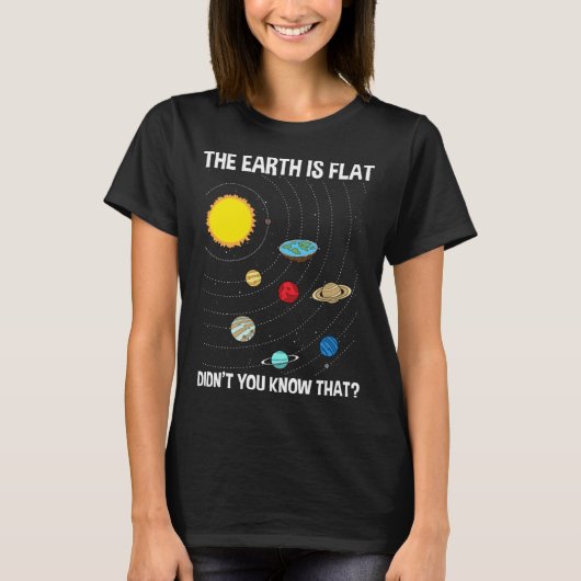 T-shirt The Earth Is Flat Didn't You Know Flat Earth Map C (Devant)