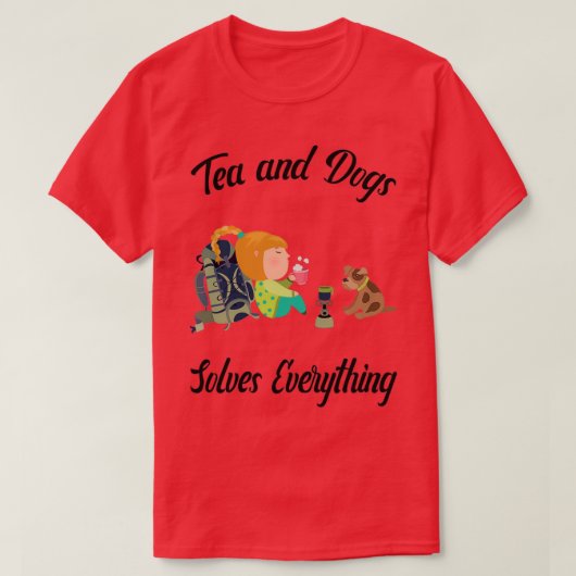 T-shirt Thé et Chiens résout tout Camping Randonnée 1 (Design devant)