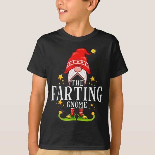 T-shirt The Farting Gnome Christmas Matching  (Devant)