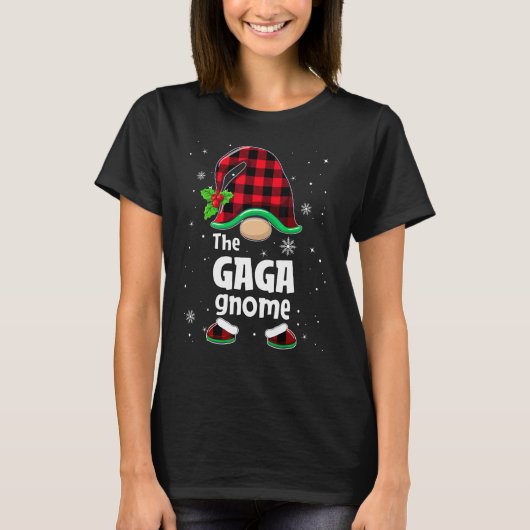 T-shirt The Gaga Gnome Buffalo Plaid Christmas Matching Fa (Devant)