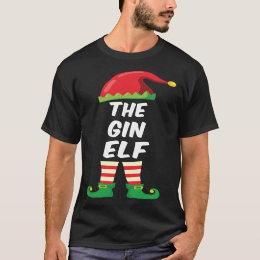 T-shirt The Gin Elf Family Matching Funny Christmas Costum (Devant)