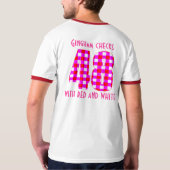 T-shirt The gingham check with red and white. at random (Dos)