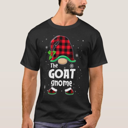 T-shirt The Goat Gnome Buffalo Plaid Christmas Matching Fa (Devant)