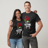 T-shirt The Gothic Gnome Buffalo Plaid Christmas Matching  (Unisexe)