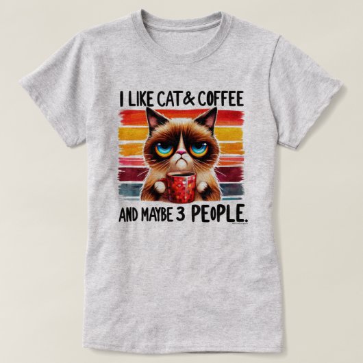 T-shirt Thé graphique de chat Sarcastique - My Cat, Café & (Design devant)