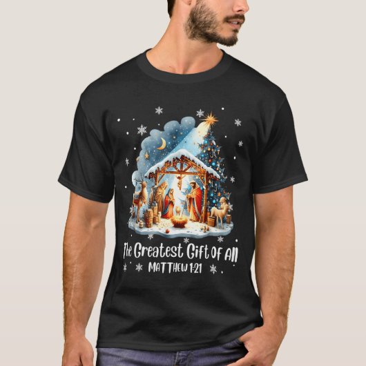 T-shirt The Greatest Gift For All Christmas Nativity Jesus (Devant)