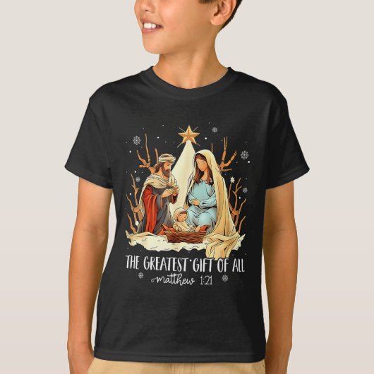 T-shirt The Greatest Gift For All Christmas Nativity Jesus (Devant)