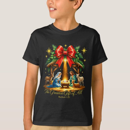 T-shirt The Greatest Gift Of All Nativity Christian Christ (Devant)
