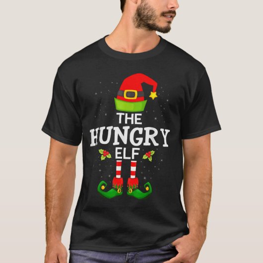 T-shirt The Hungry Elf Christmas Family Matching Pajama  (Devant)