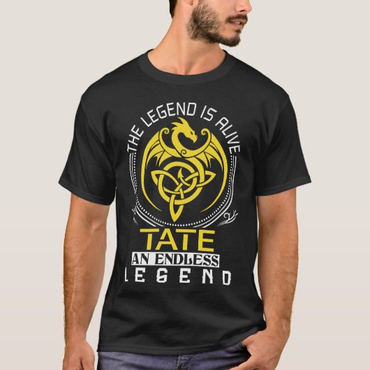 T-shirt The Legend Is Alive TATE Family Name (Devant)