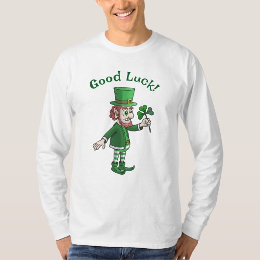 T-shirt The Leprechaun with a shamrock (Devant)
