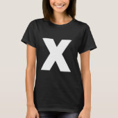 T-shirt The Letter X Capital Plain White Bold Text (Devant)