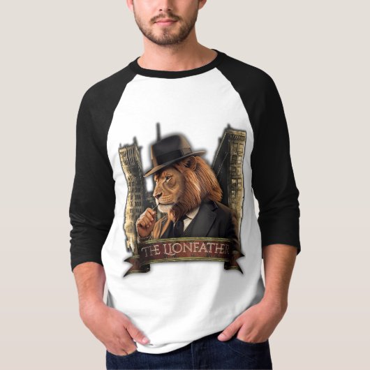 T-shirt The Lionfather – Mafia Style Lion in Suit (Devant)