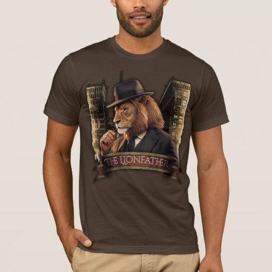T-shirt The Lionfather – Mafia Style Lion in Suit (Devant)