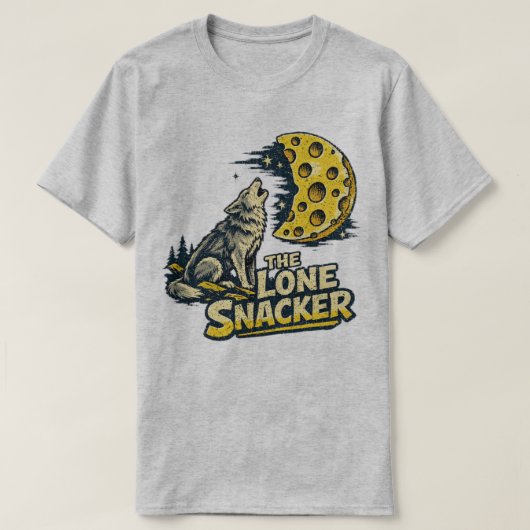 T-shirt The Lone Snacker Funny Howling Fox Moon Graphic (Design devant)