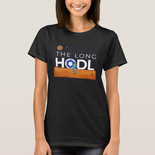 T-shirt The Long Hodl, Chainlink To The Moon Crypto Item B (Devant)