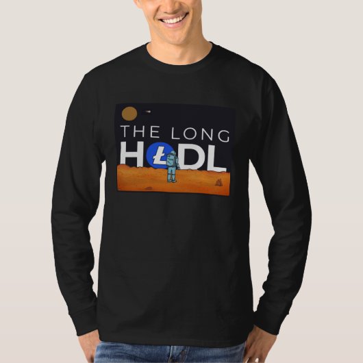 T-shirt The Long Hodl, Litecoin To The Moon Crypto Item Be (Devant)