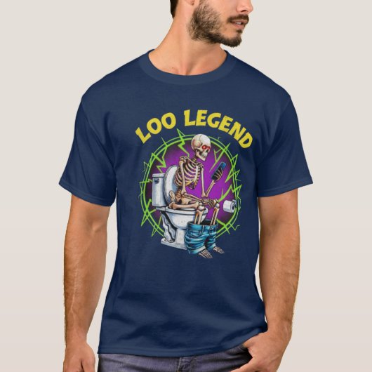 T-shirt The Loo Legend Skeleton on Toilet Graphic (Devant)