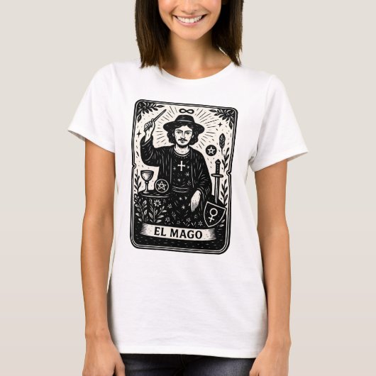 T-shirt The Magician Tarot Card Print  (Devant)