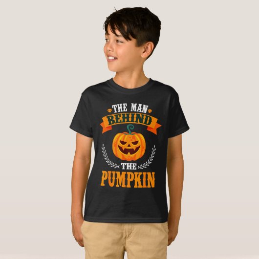 T-shirt The Man Behind The Pumpkin Funny Dad To Be Hallowe (Devant entier)