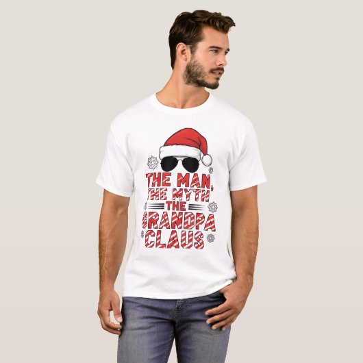 T-shirt The Man, The Myth, The Grandpa Claus | Funny Chris (Devant entier)