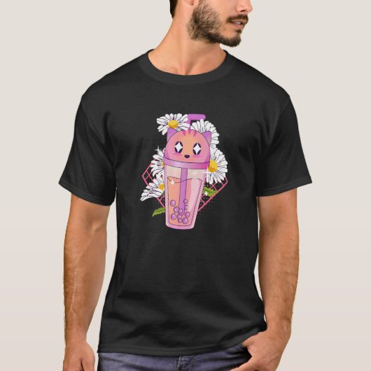 T-shirt Thé mignon Buble Chat Pearl Thé Lait Boba Premium (Devant)
