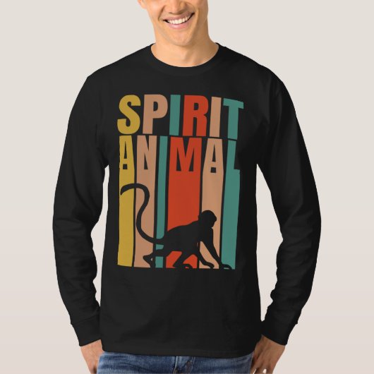 T-shirt The Monkey Is My Spirit Animal  Retro (Devant)