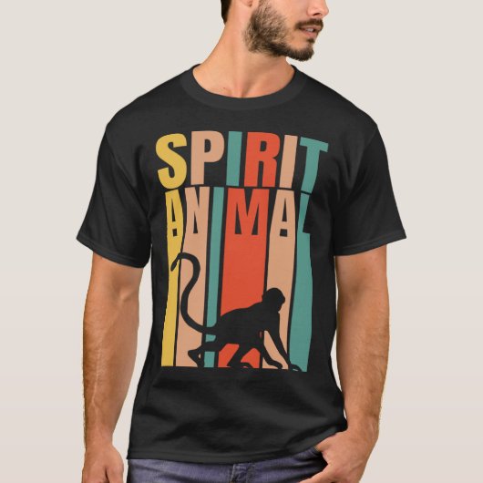T-shirt The Monkey Is My Spirit Animal  Retro (Devant)