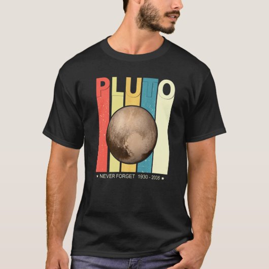T-shirt The Never Forget Pluto Retro Style Funny Space 2 (Devant)