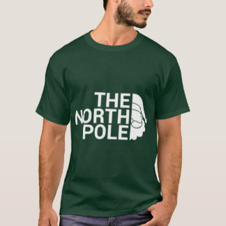 T-shirt The North Pole White funny Christmas pun design