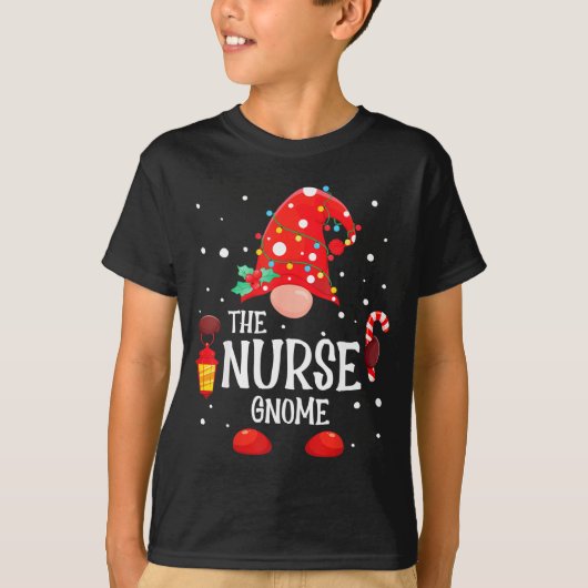 T-shirt The Nurse Gnome Matching Family Christmas Gnome Pa (Devant)